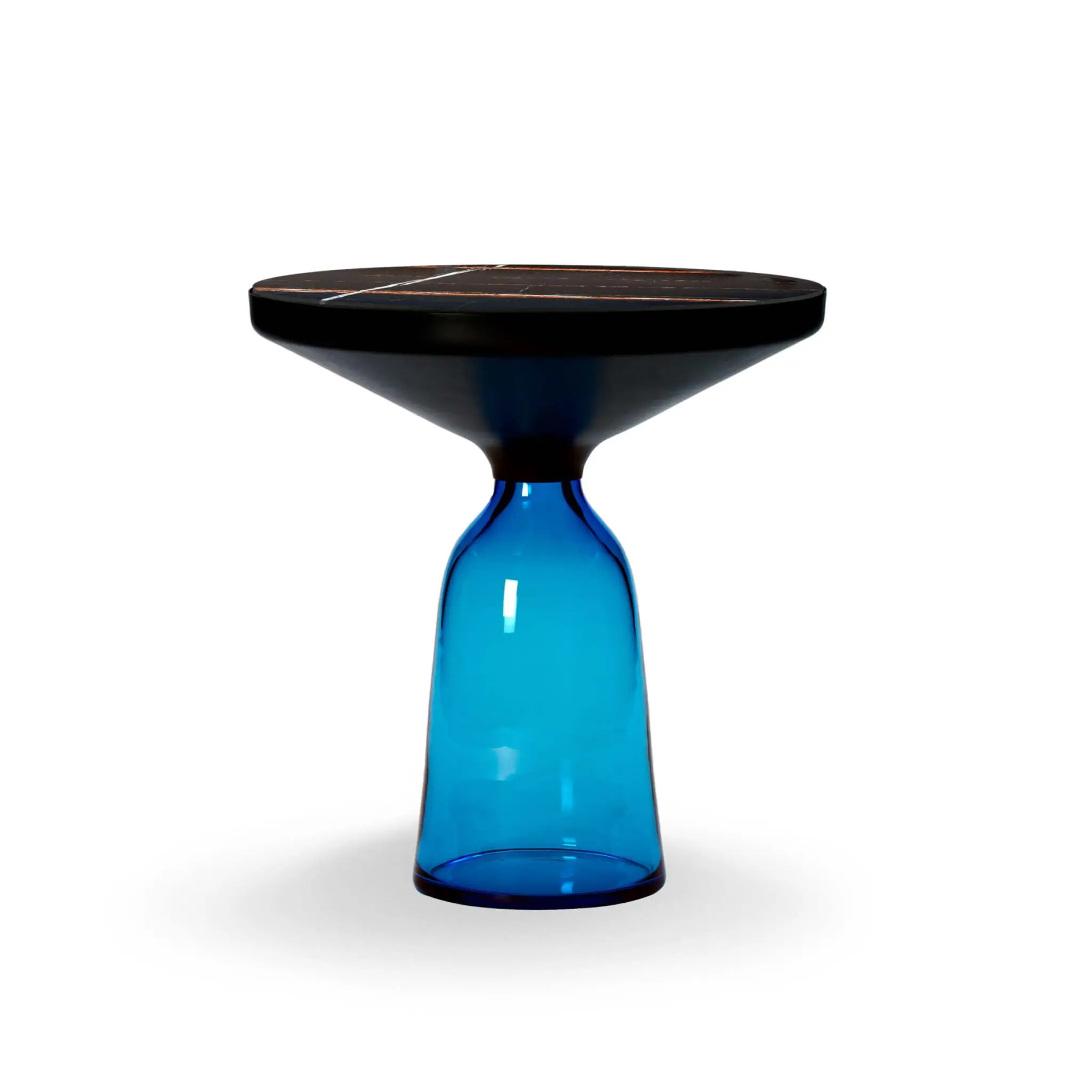 ClassiCon Bell Side Table mit mundgeblasenem Glasfuß und Messingplatte
