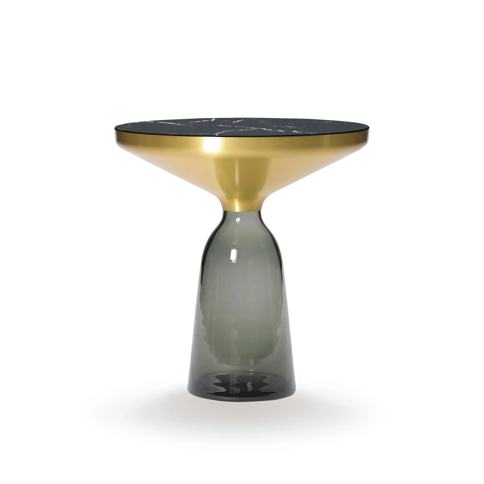 ClassiCon Bell Side Table mit mundgeblasenem Glasfuß und Marmorplatte
