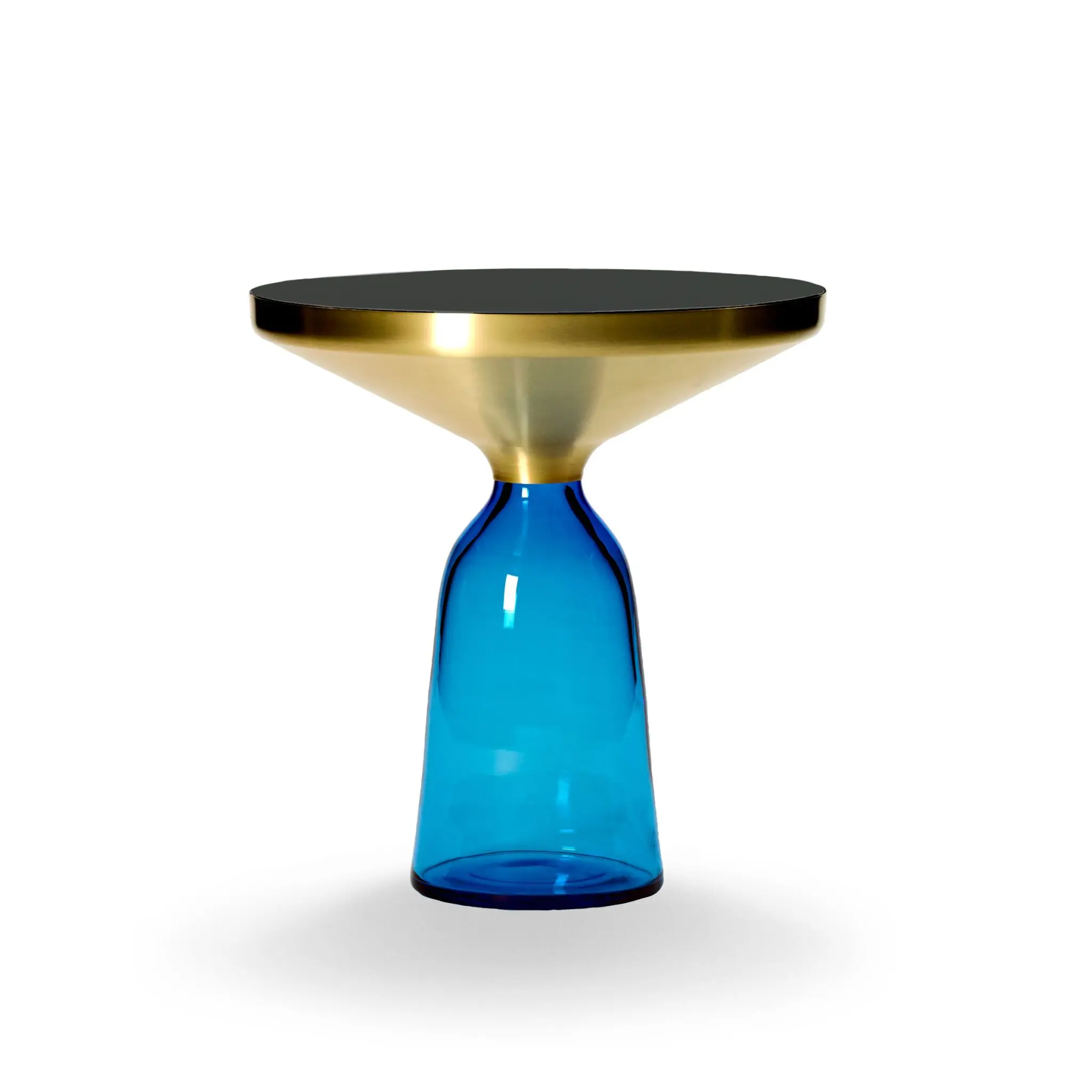 ClassiCon Bell Side Table mit mundgeblasenem Glasfuß und Kristallglaplatte