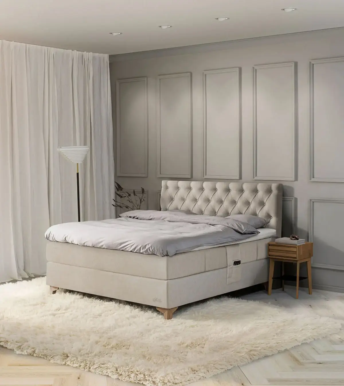 restige KT Diva Bett modernes Designbett mit gepolstertem Kopfteil