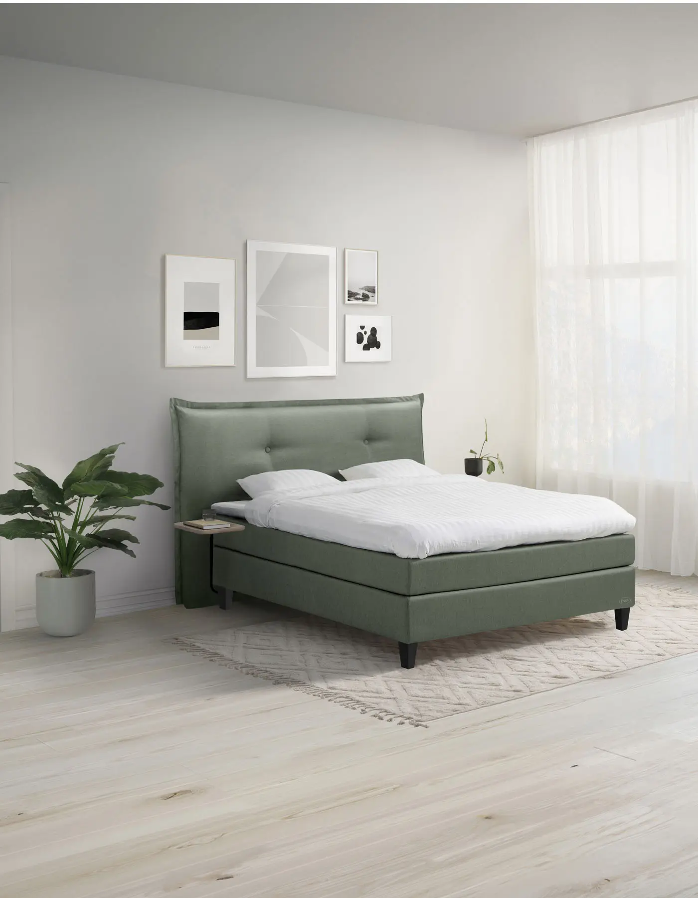 Jensen Diplomat Continental Bett Green 479 Seamless mit Kopfteil Cosy nachhaltiges Boxspringbett mit komfortablem Polsterkopfteil.