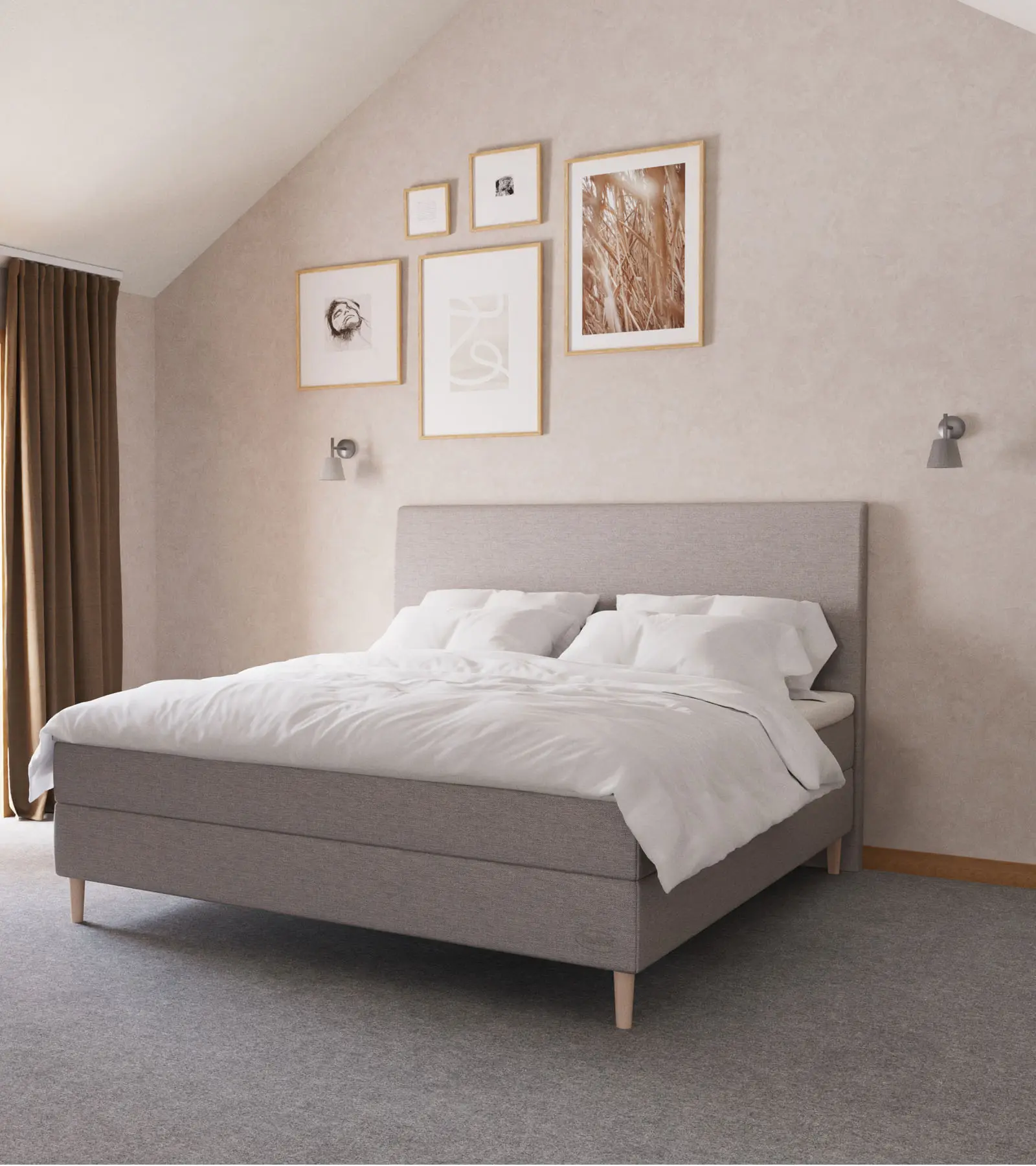 Jensen Diplomat Seamless Continental Bett mit Kopfteil Lyra Plus 477 und Conic Füßen modernes Boxspringbett mit elegantem Komfort.