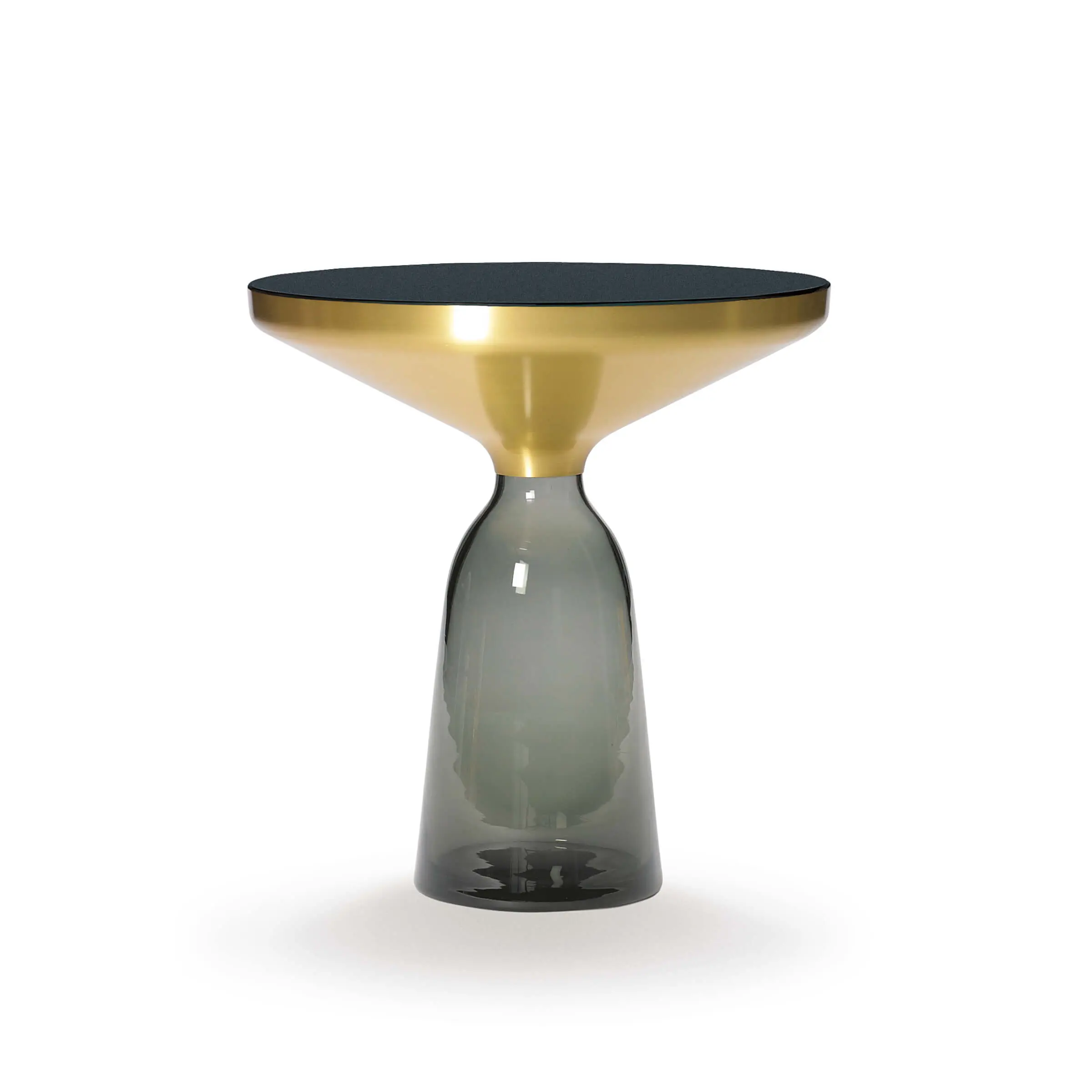 ClassiCon Bell Side Table mit mundgeblasenem Glasfuß und Messingplatte