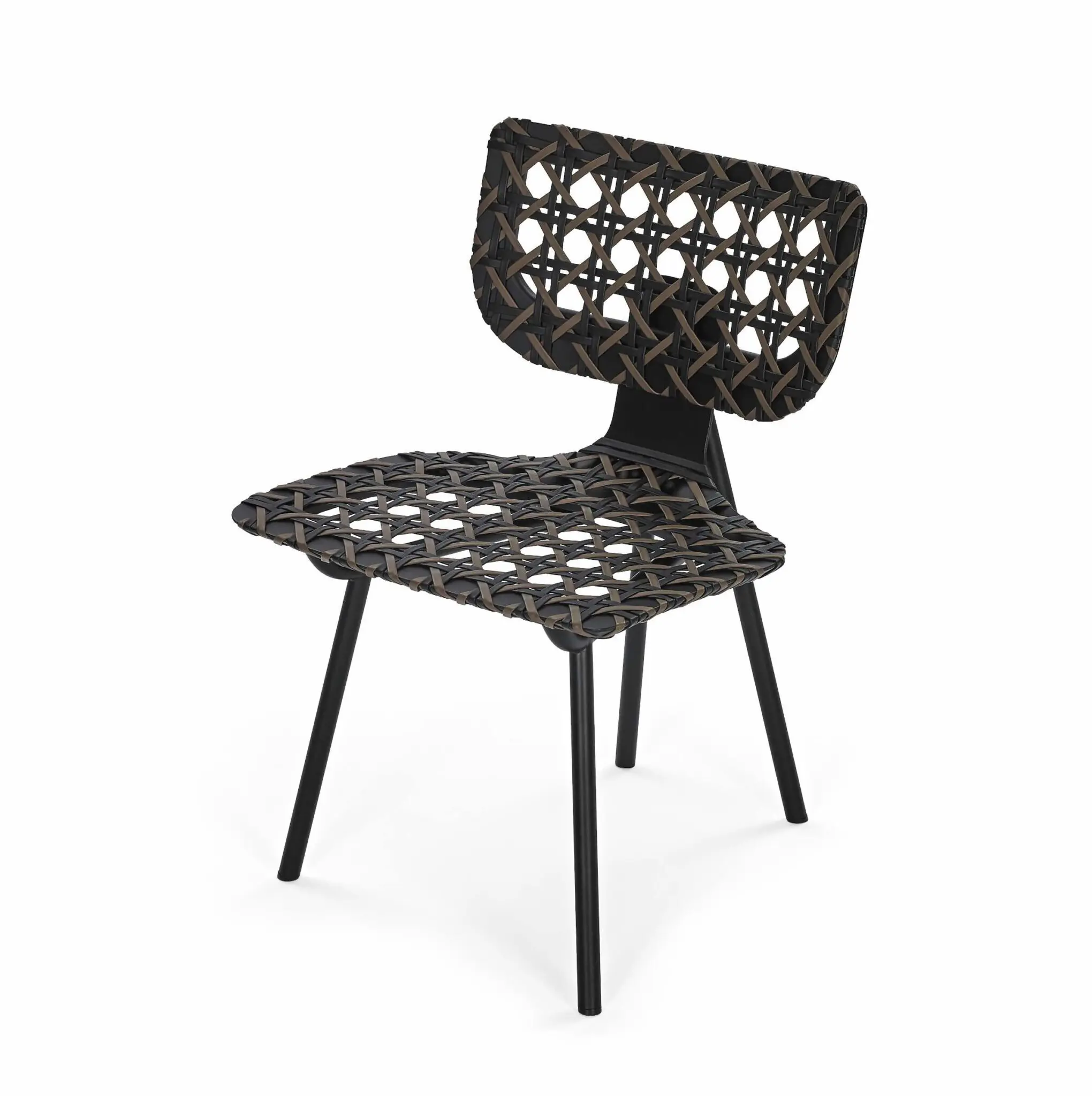 ClassiCon Aërias Chair mit pulverbeschichtetem Stahlrohrgestell und handgeflochtener Lederbespannung