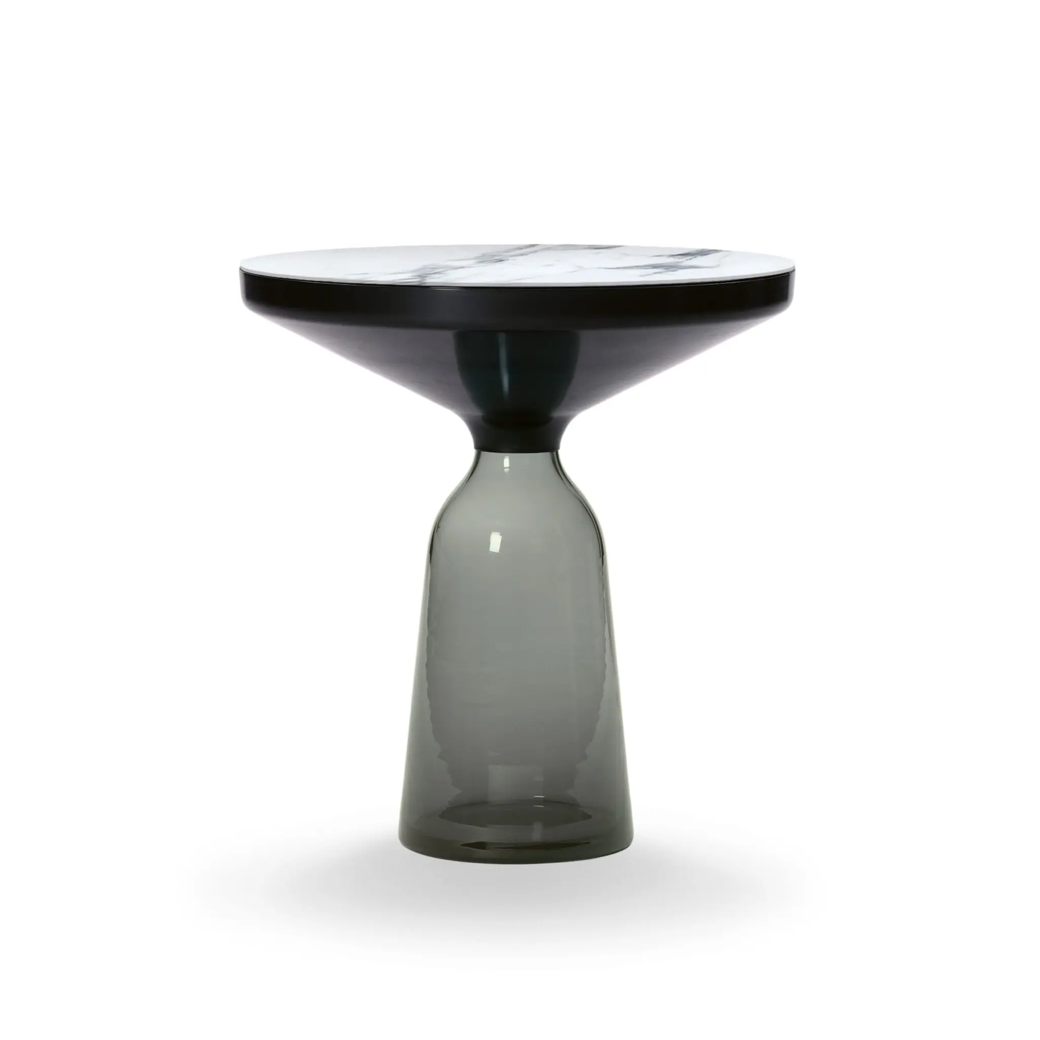 ClassiCon Bell Side Table mit mundgeblasenem Glasfuß und Marmorplatte