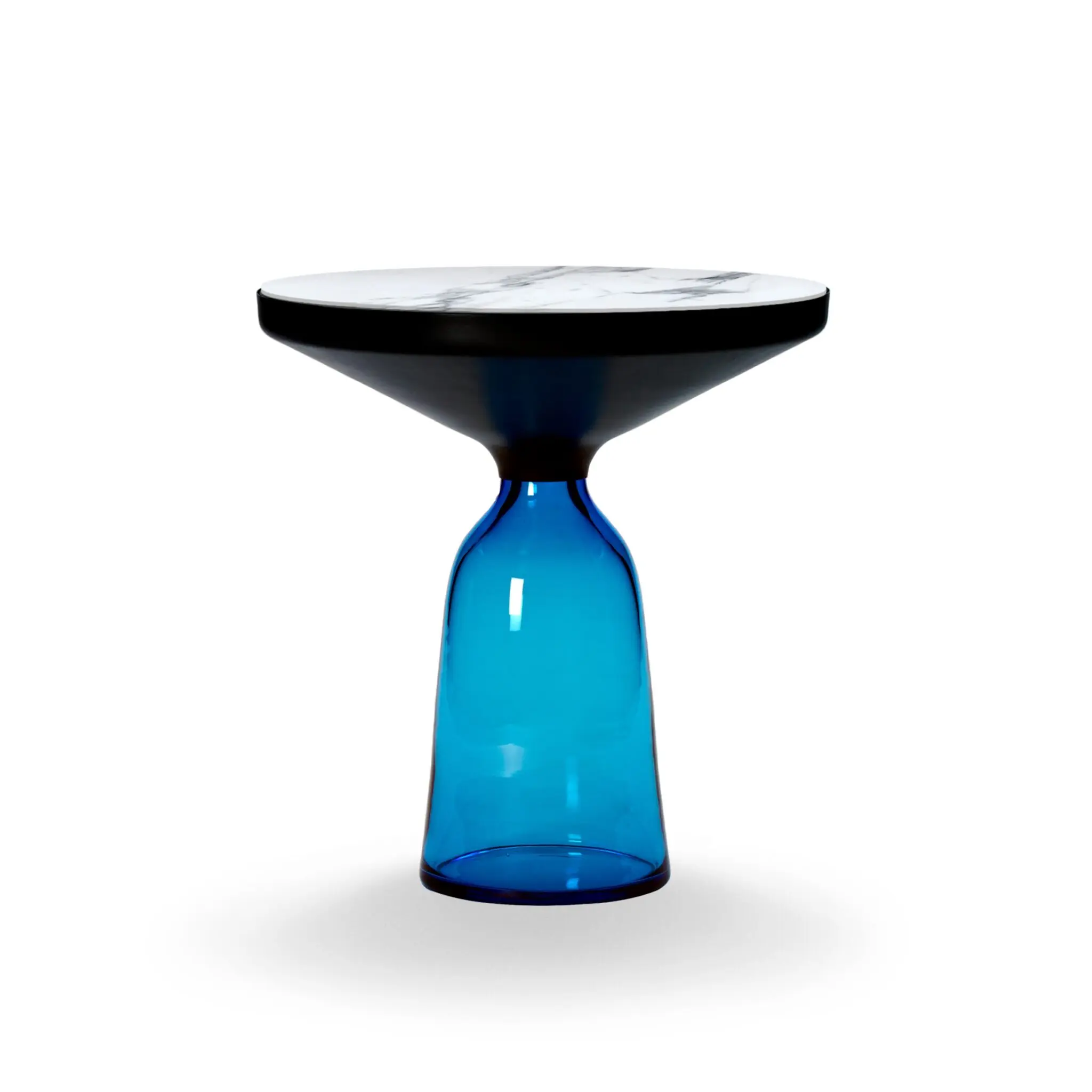 ClassiCon Bell Side Table mit mundgeblasenem Glasfuß und Marmorplatte