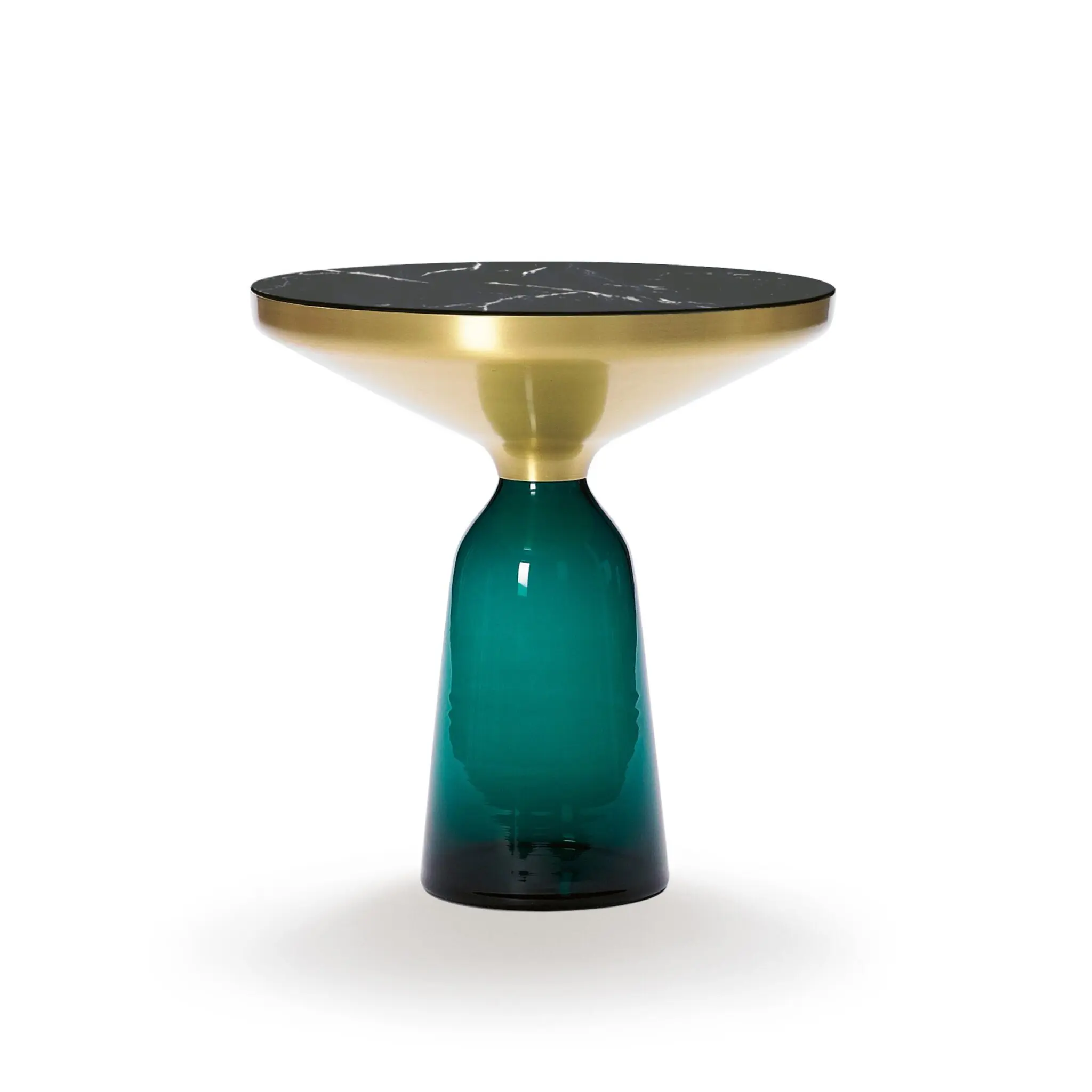 ClassiCon Bell Side Table mit mundgeblasenem Glasfuß und Marmorplatte