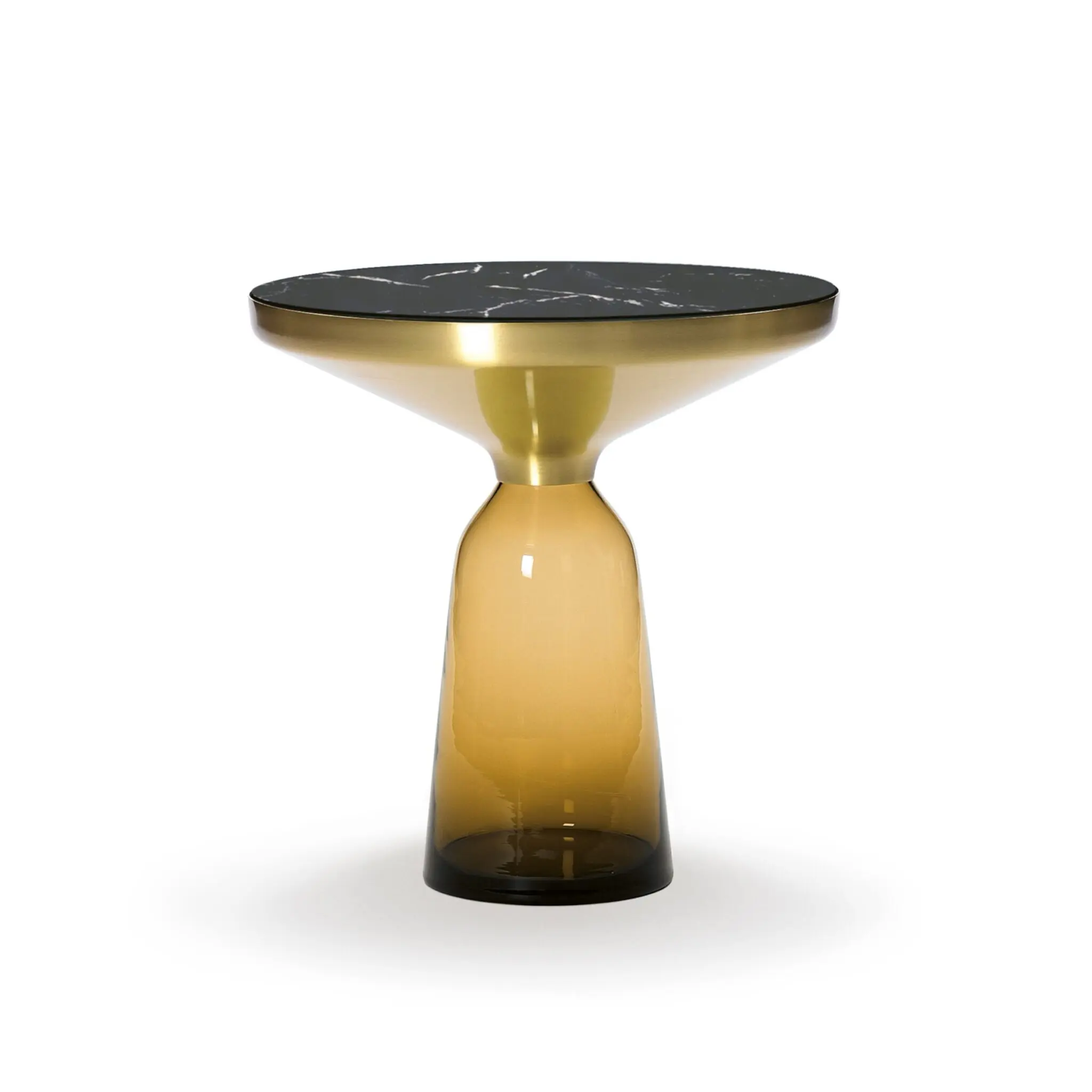 ClassiCon Bell Side Table mit mundgeblasenem Glasfuß und Marmorplatte