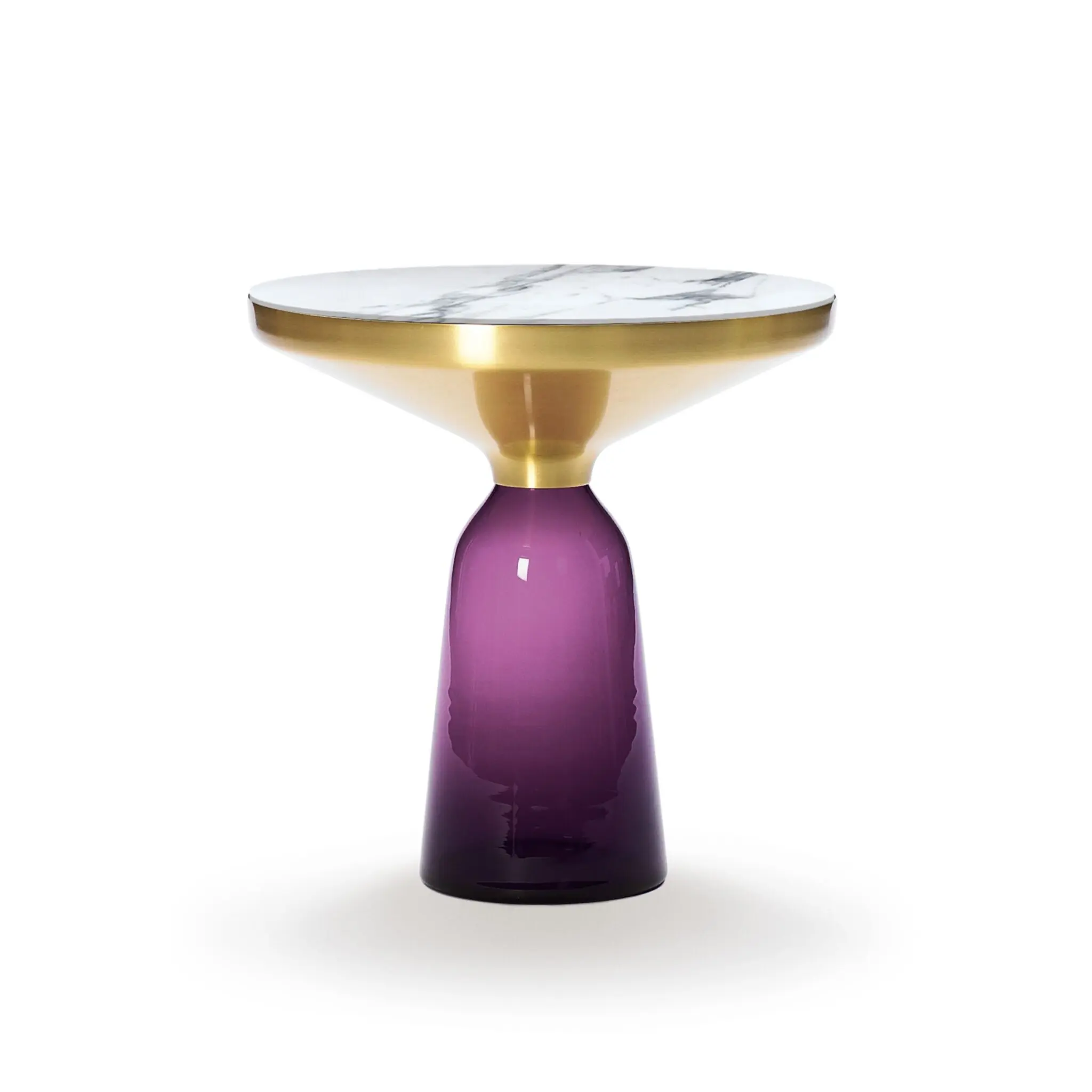 ClassiCon Bell Side Table mit mundgeblasenem Glasfuß und Marmorplatte
