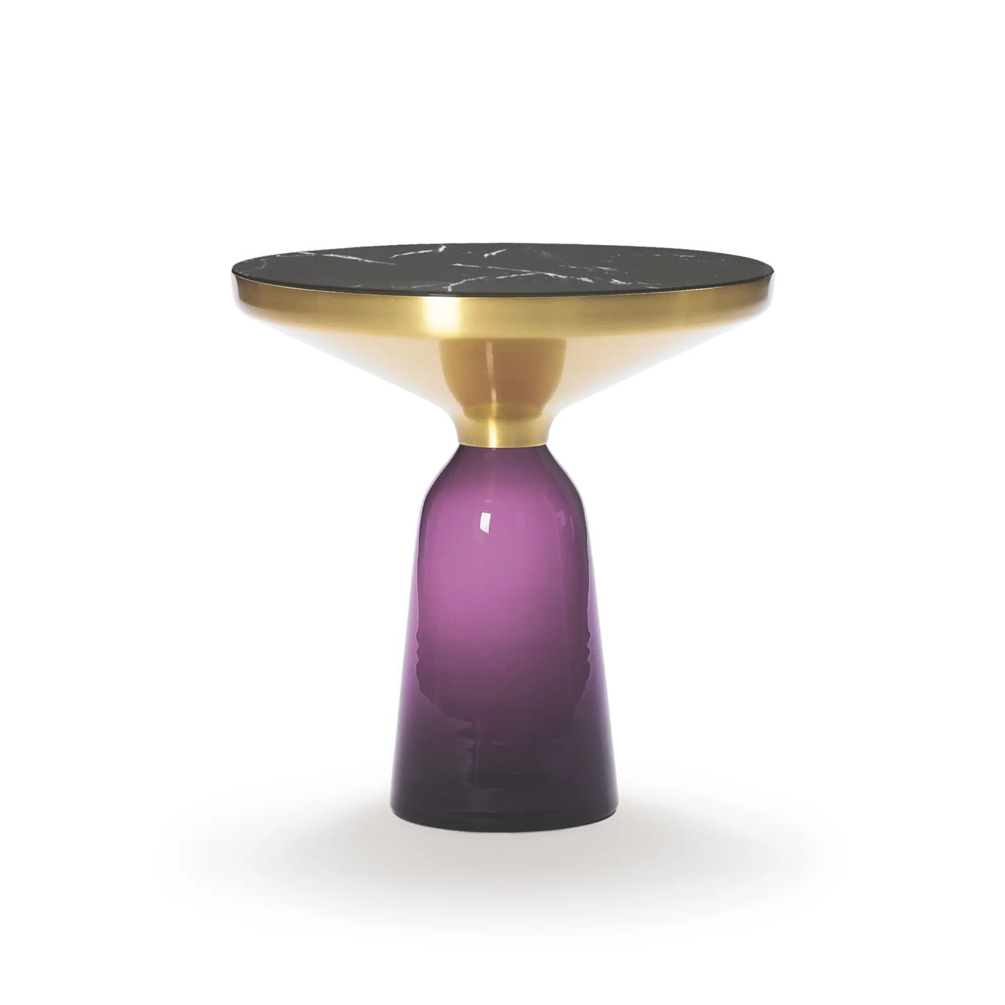 ClassiCon Bell Side Table mit mundgeblasenem Glasfuß und Marmorplatte