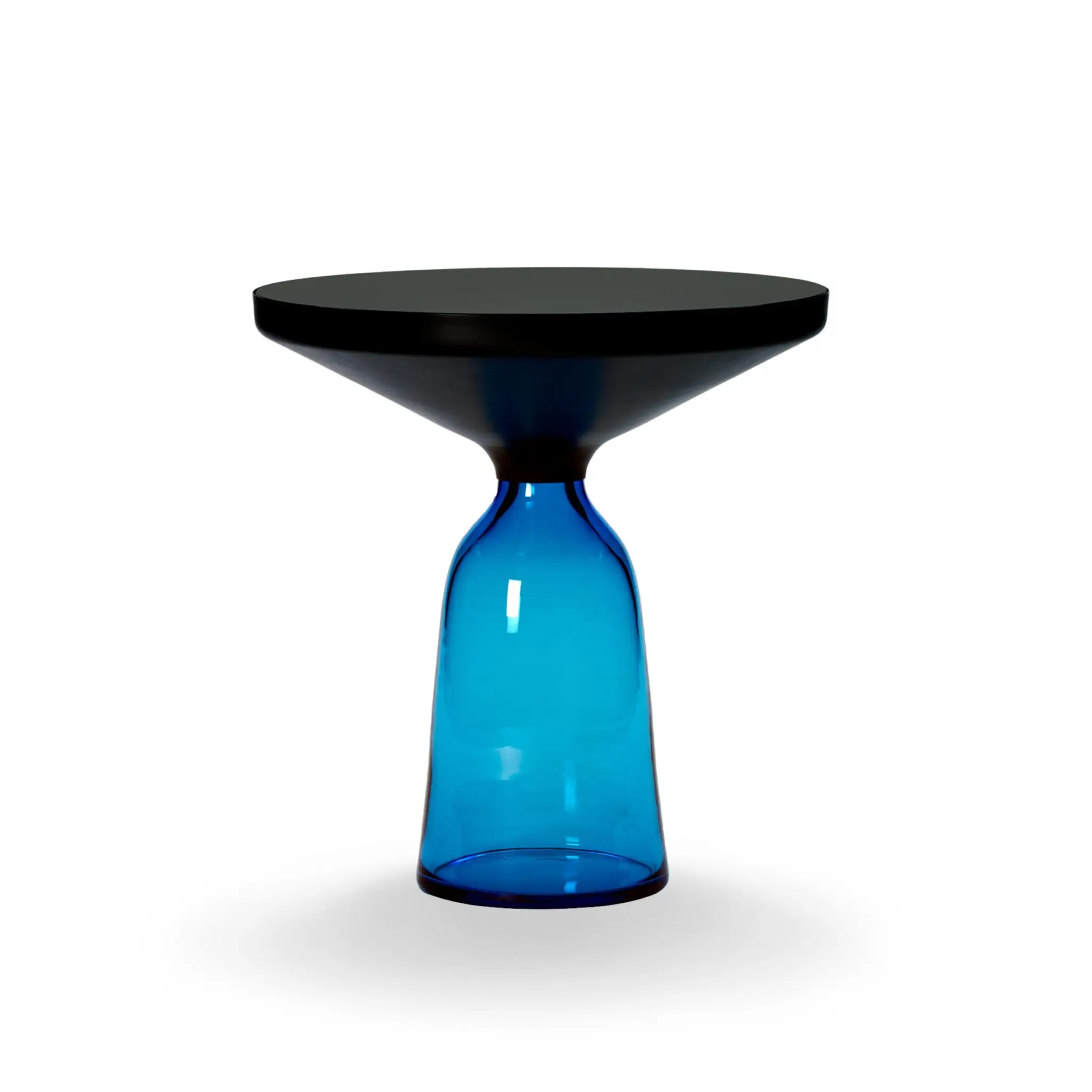 ClassiCon Bell Side Table mit mundgeblasenem Glasfuß und Kristallglas schwarz