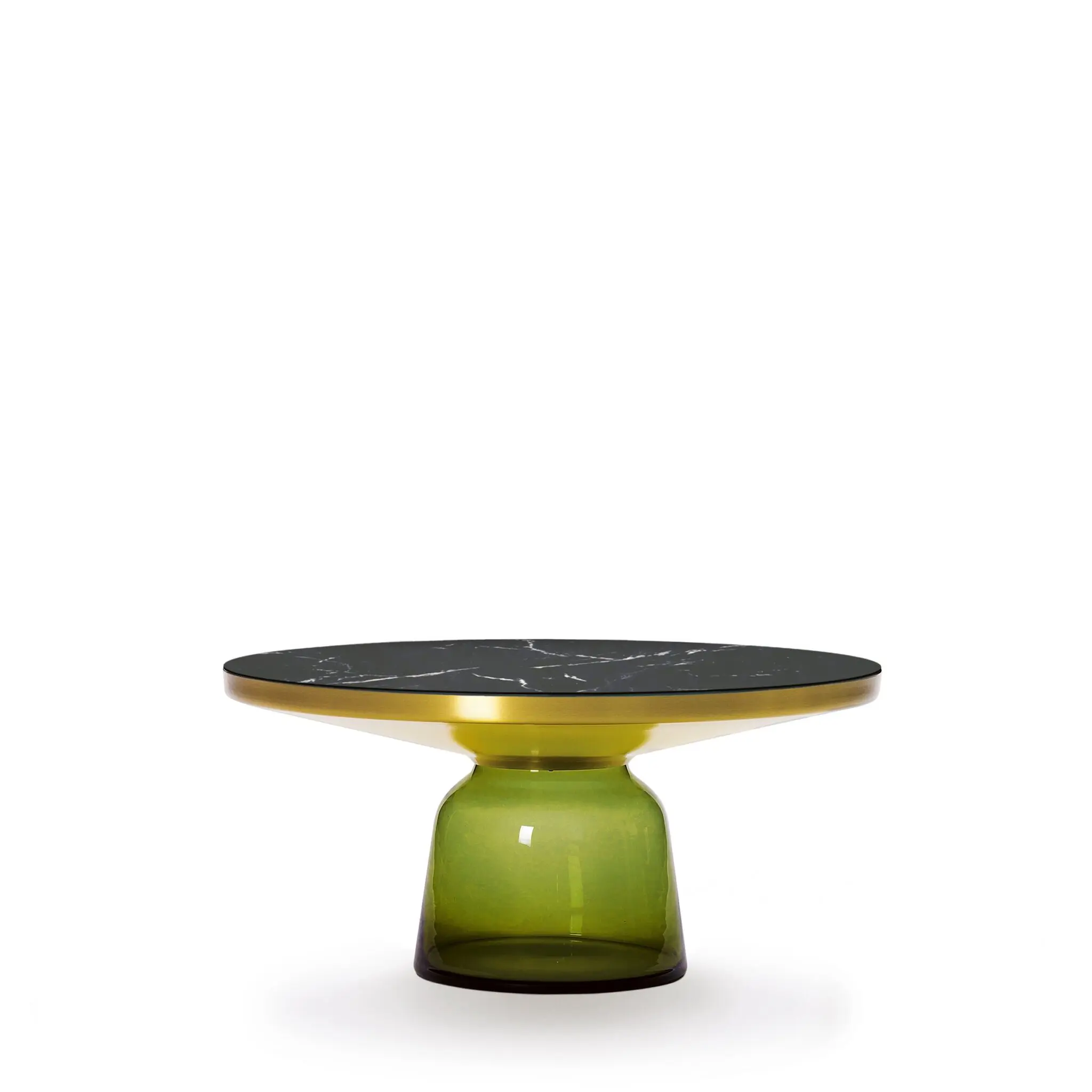 ClassiCon Bell Side Table mit mundgeblasenem Glasfuß und Marmorplatte
