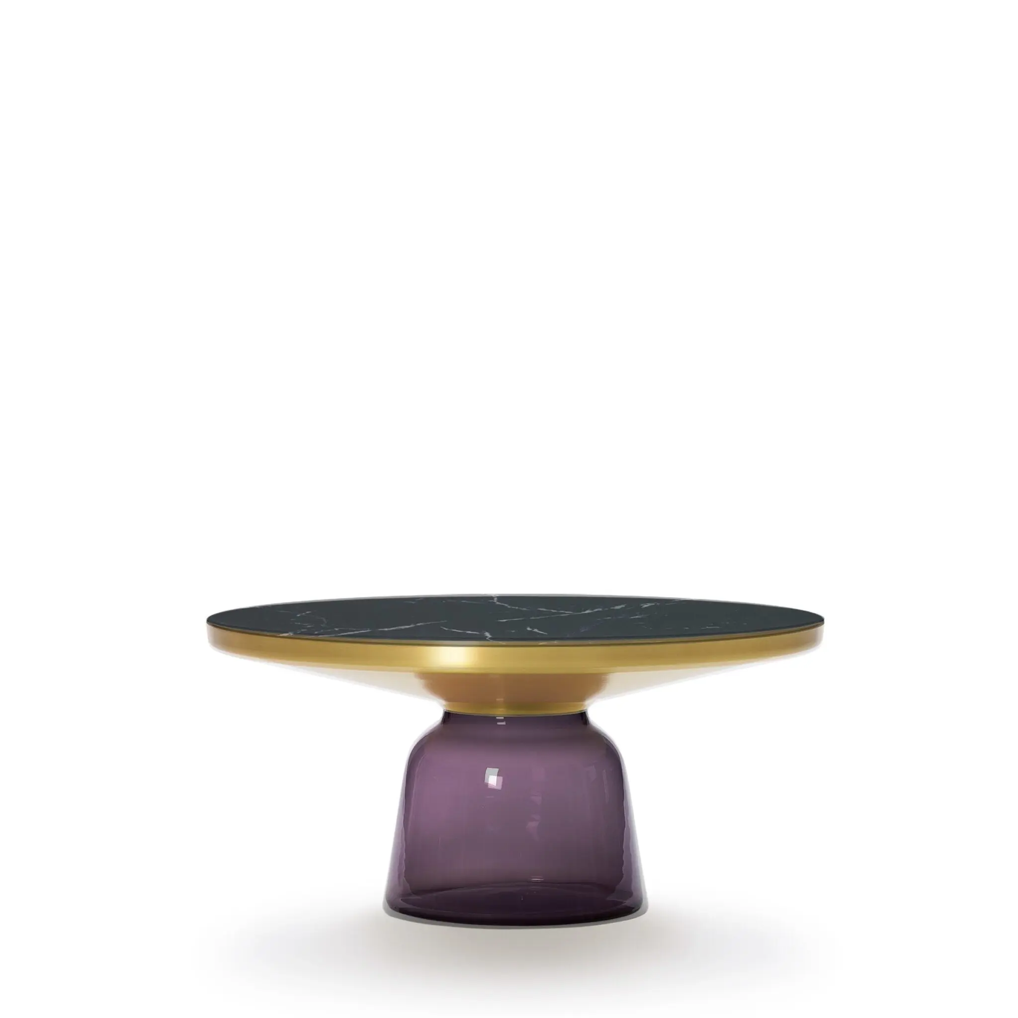 ClassiCon Bell Side Table mit mundgeblasenem Glasfuß und Marmorplatte