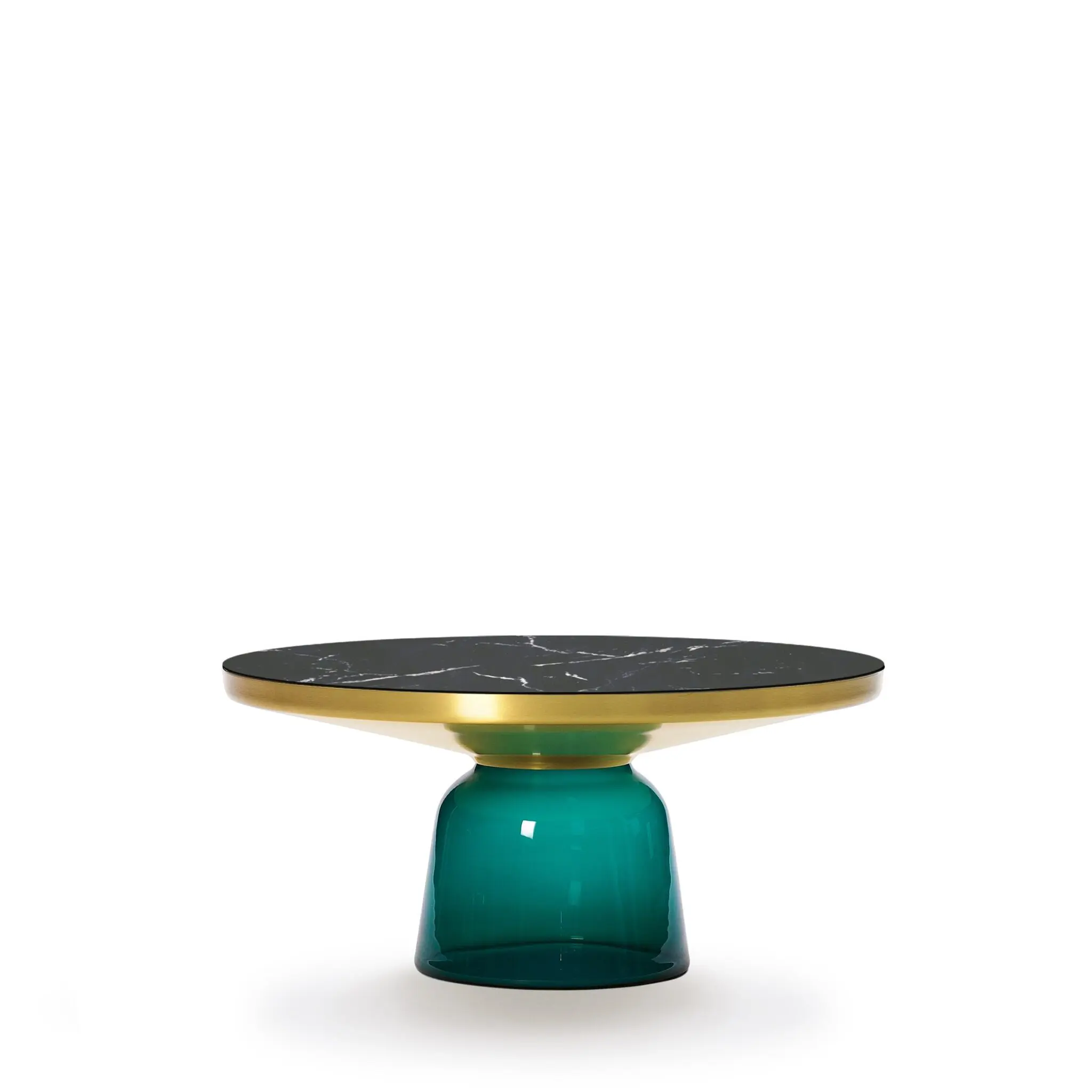 ClassiCon Bell Side Table mit mundgeblasenem Glasfuß und Marmorplatte