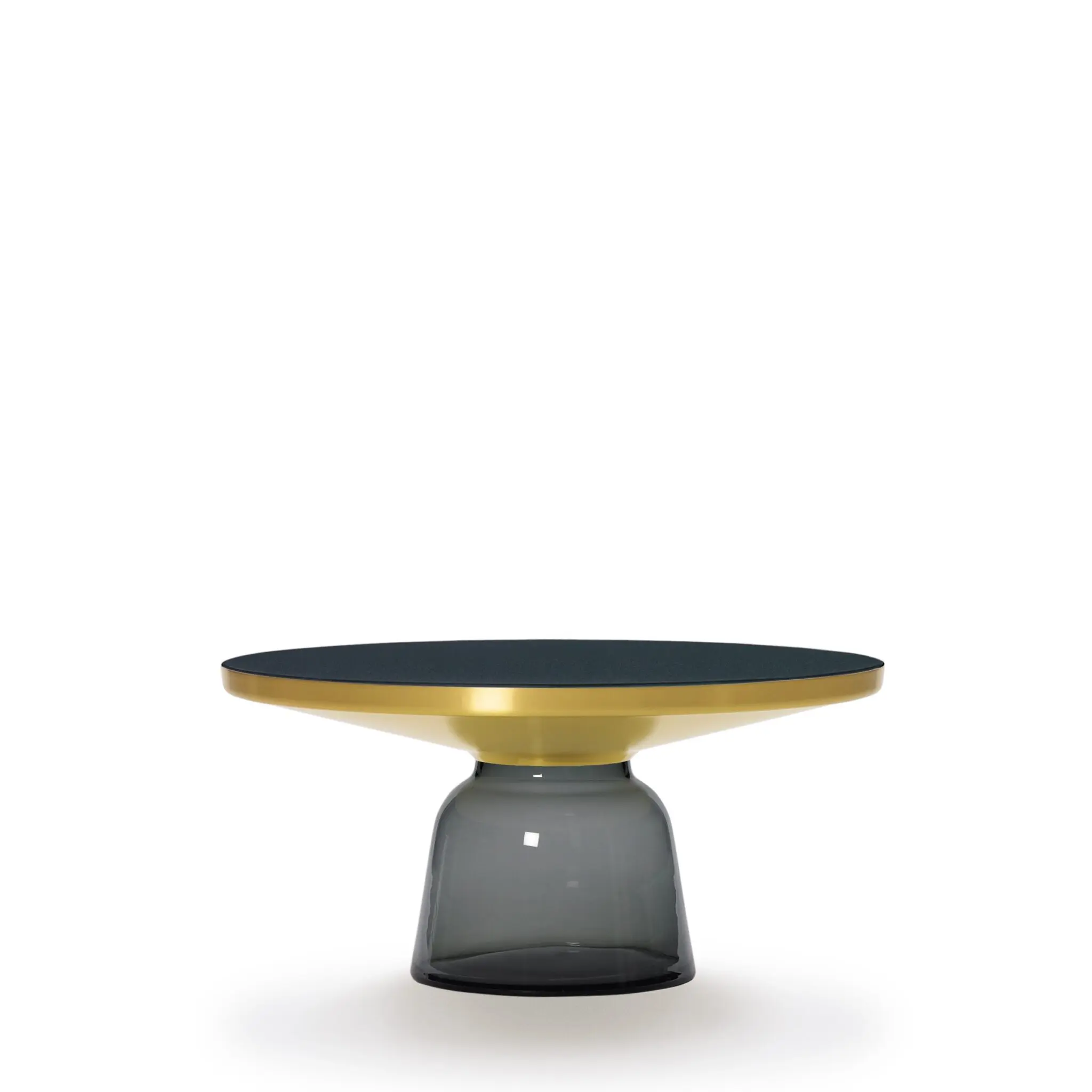 ClassiCon Bell Side Table mit mundgeblasenem Glasfuß und Messingplatte