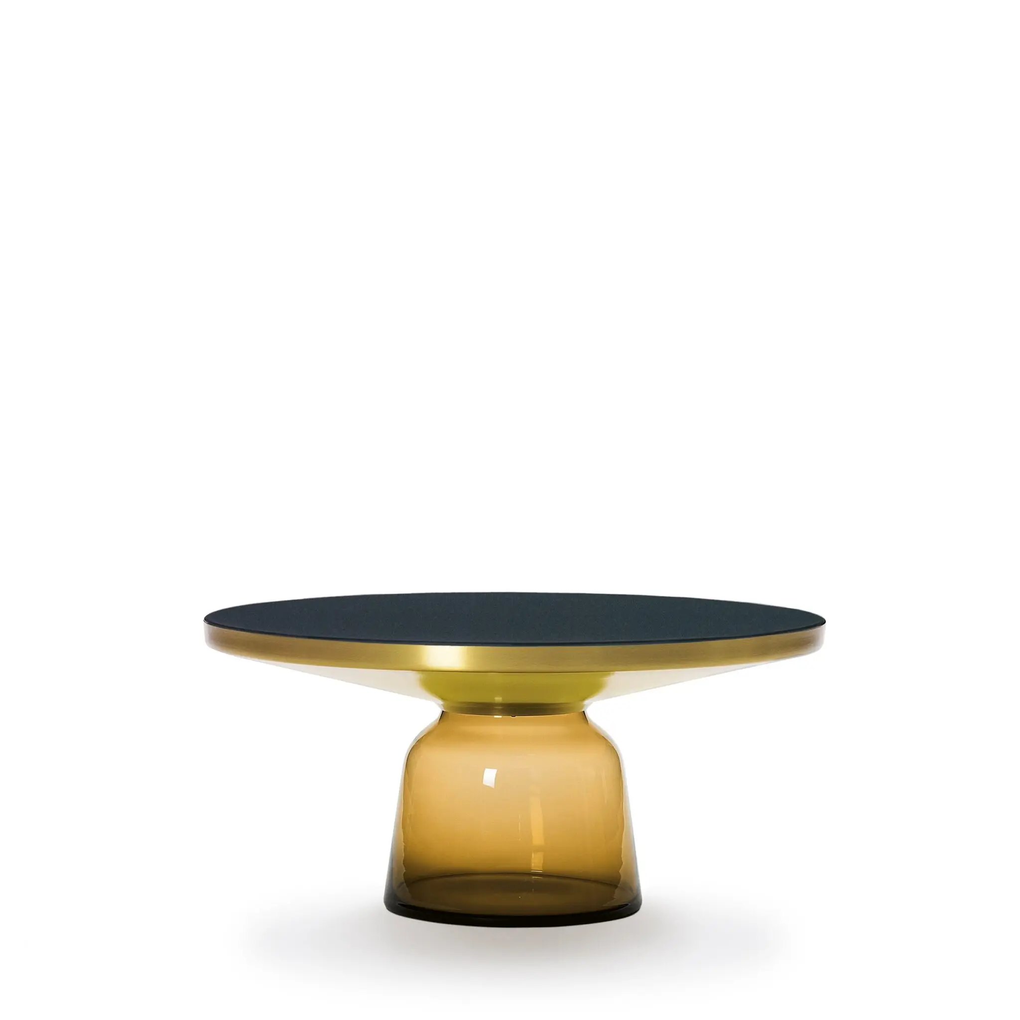 ClassiCon Bell Side Table mit mundgeblasenem Glasfuß und Messingplatte