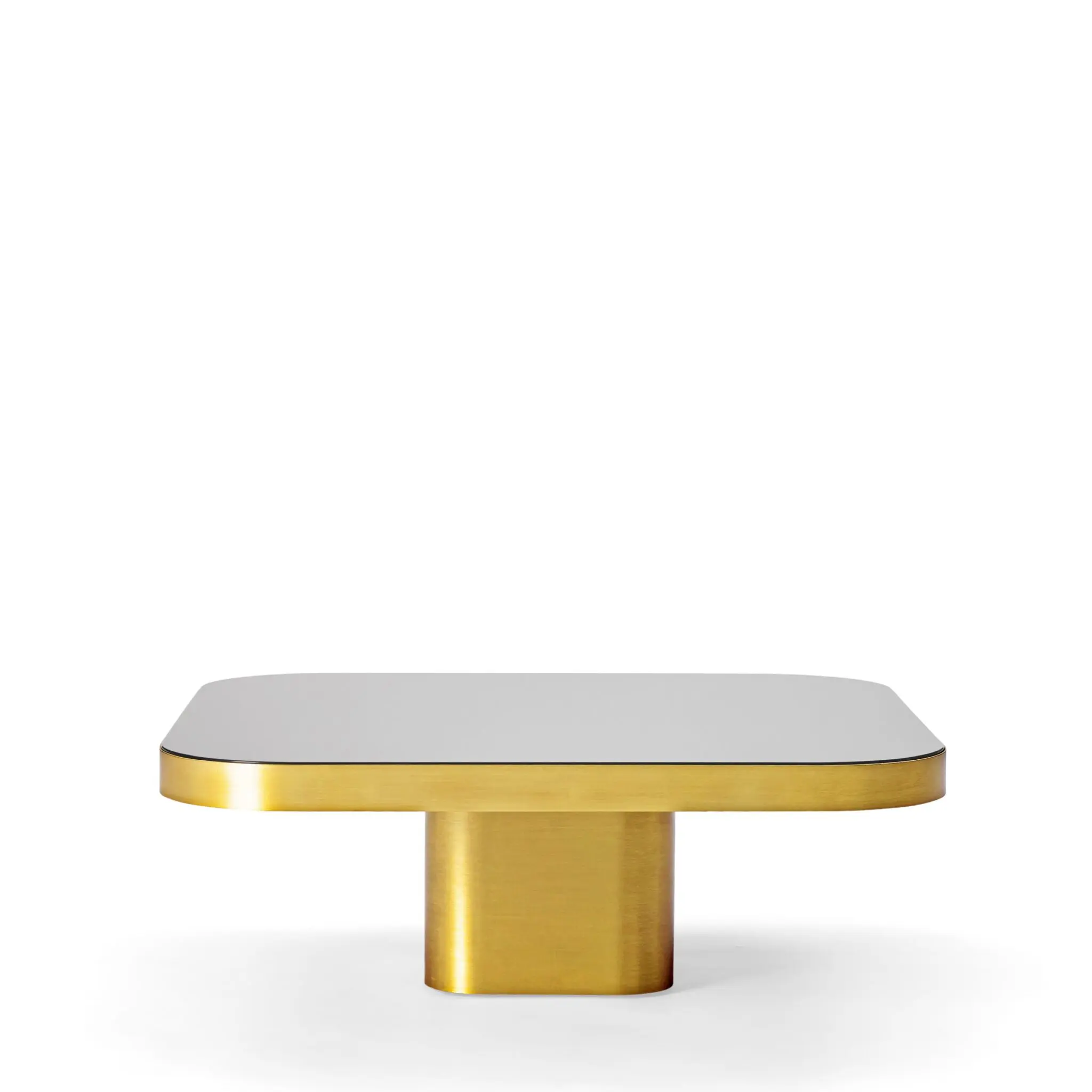 Bow Coffee Table No. 2 von Guilherme Torres – skulpturaler Couchtisch mit Metallkorpus und schwebender Tischplatte aus Glas oder Marmor, moderne Designvariante.