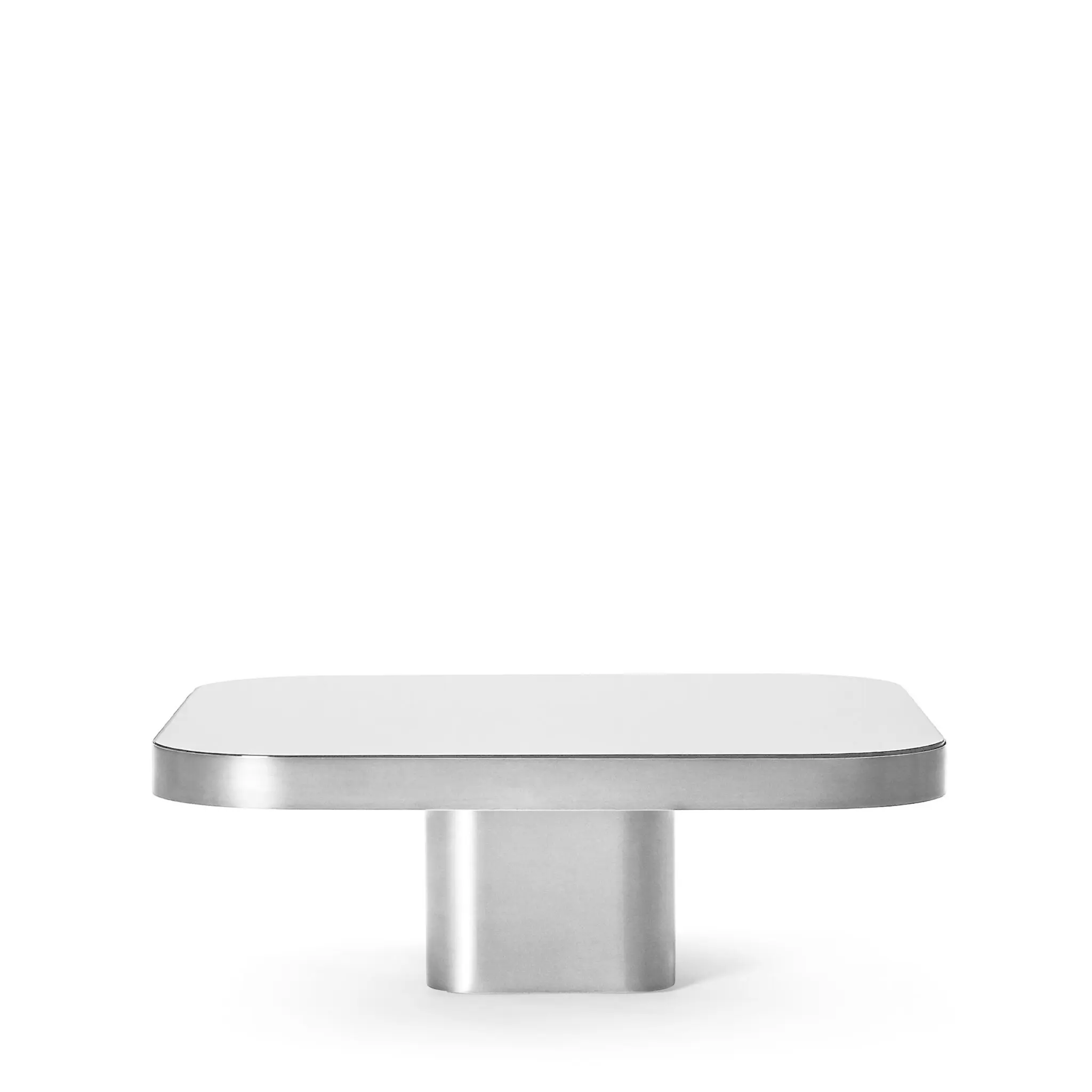 Bow Coffee Table No. 2 von Guilherme Torres – skulpturaler Couchtisch mit Metallkorpus und schwebender Tischplatte aus Glas oder Marmor, moderne Designvariante.