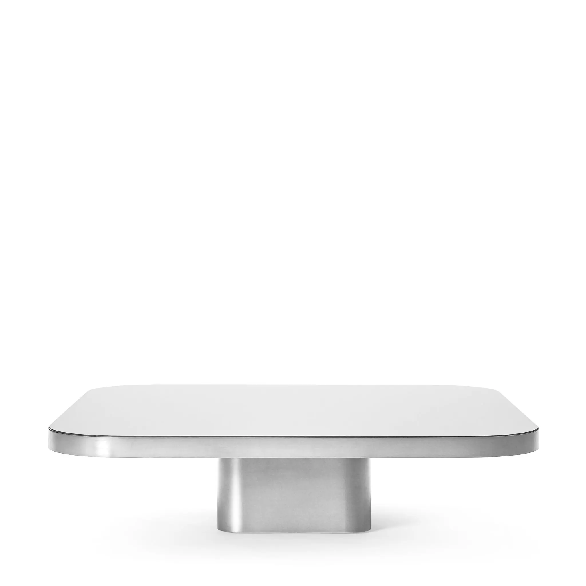 ClassiCon Bow Coffee Table No. 5 von Guilherme Torres – skulpturaler Couchtisch mit Metallkorpus und schwebender Tischplatte aus Glas oder Marmor, moderne Designvariante.