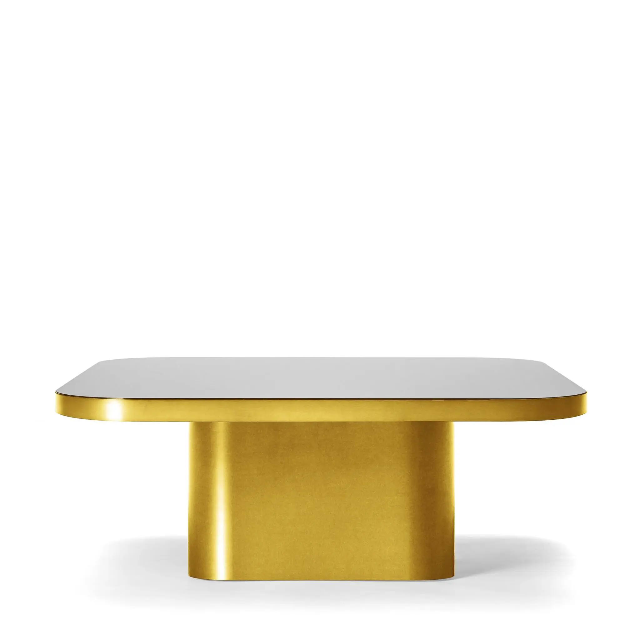 ClassiCon Bow Coffee Table No. 6 von Guilherme Torres – skulpturaler Couchtisch mit Metallkorpus und schwebender Tischplatte aus Glas oder Marmor, moderne Designvariante.
