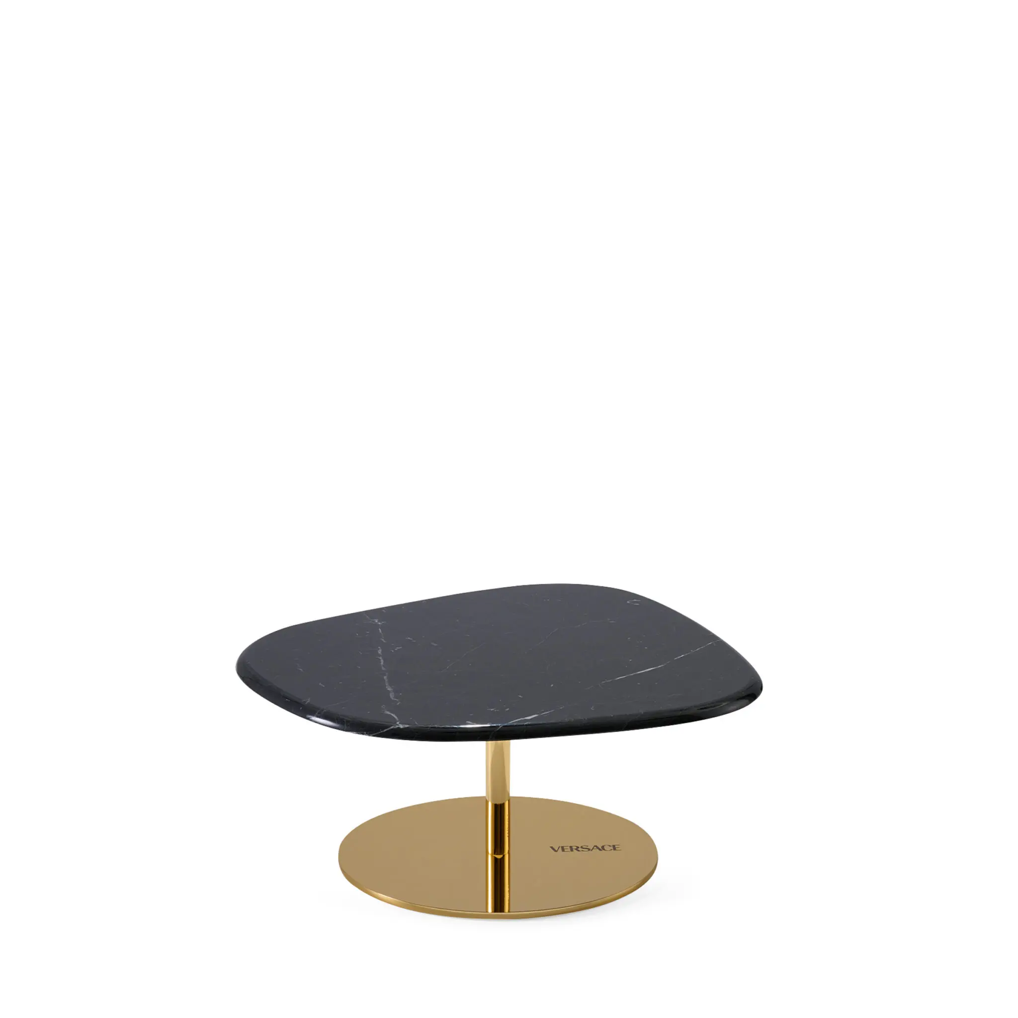 Versace Home Iconic Coffee Table mit schwarzer Marmorplatte und goldfarbenem Metallgestell im luxuriösen Designerstil
